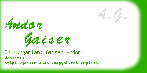 andor gaiser business card